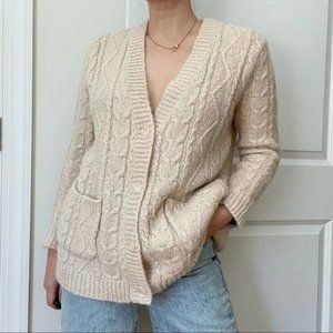 H&M Cable Knit Patch Pocket Cardigan S